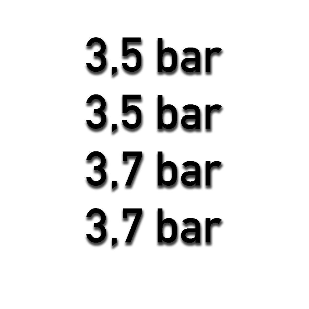 Tire pressure sticker BAR air pressure 3.5 3.7 Bundeswehr car 4x 3.5x1cm # A5311