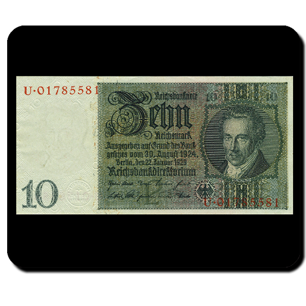 Reichsmark Reichsbankdirektorium Banknote Zahlungsmittel Geld - Mauspad #9932