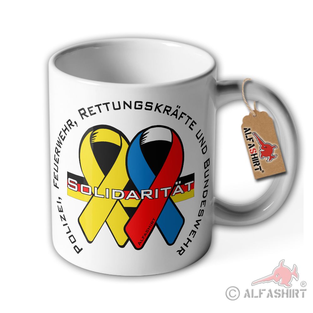Tasse Solidarität Schleife Polizei Feuerwehr Bundeswehr Rettungskräfte #39084