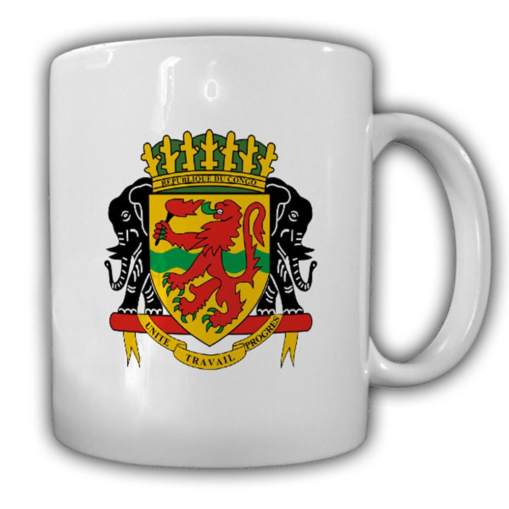 Wappen Republik Kongo Répubilika ya Kongo Emblem Afrika - Becher Tasse #13656