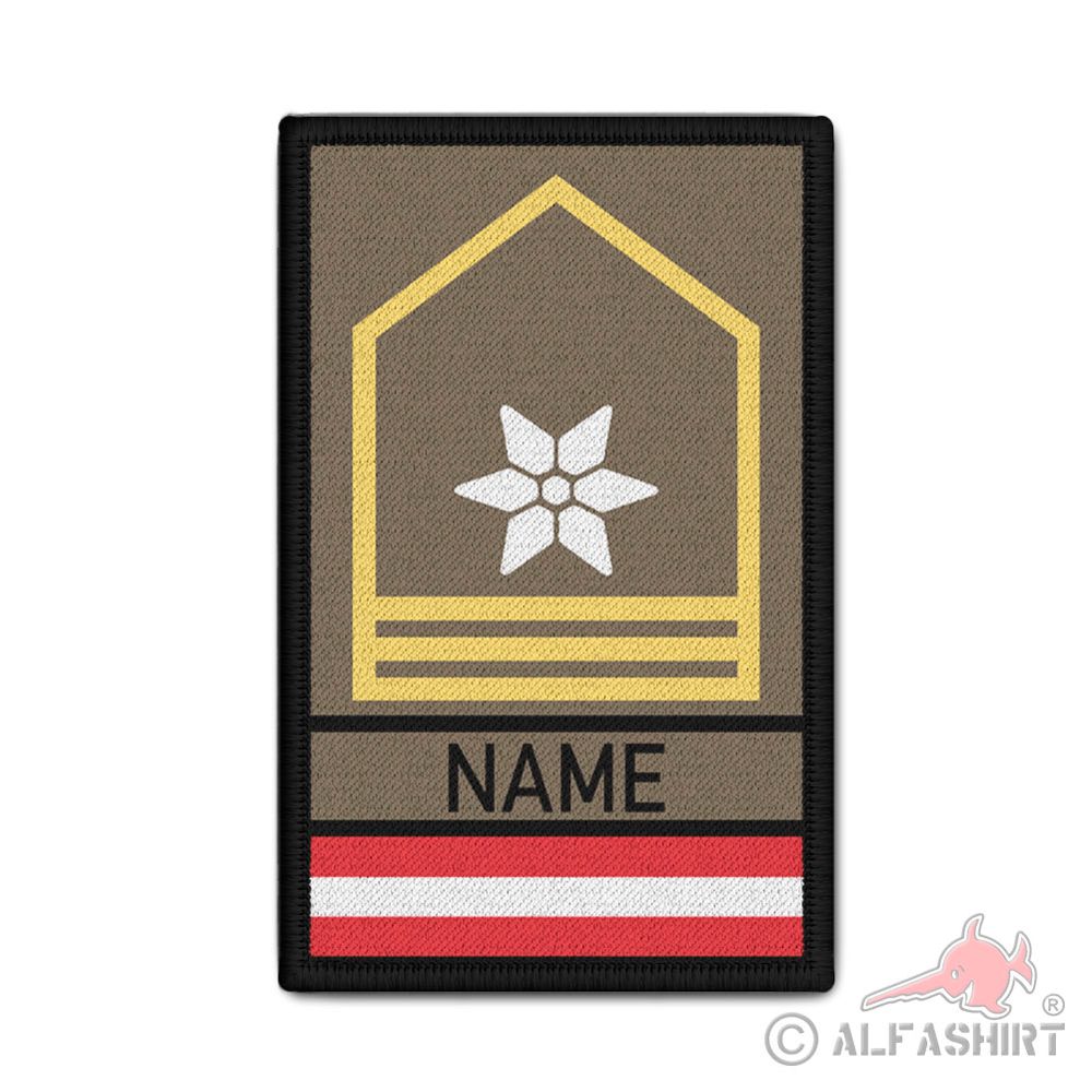 Rank Patch Bundesheer Fähnrich customizable Austria name 9.8 x 6cm #44217