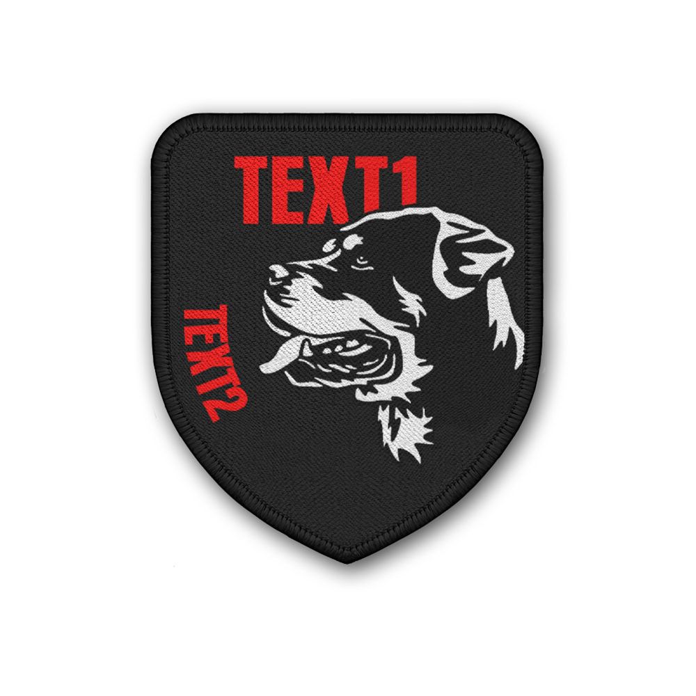Patch 7,5x6,5cm personalisierbar Rottweiler Rot #K03663