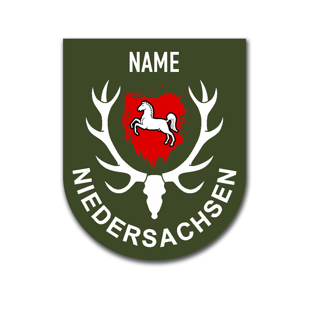 Lower Saxony NI with your name DE GER coat of arms horse 9x7,5cm sticker #A6460
