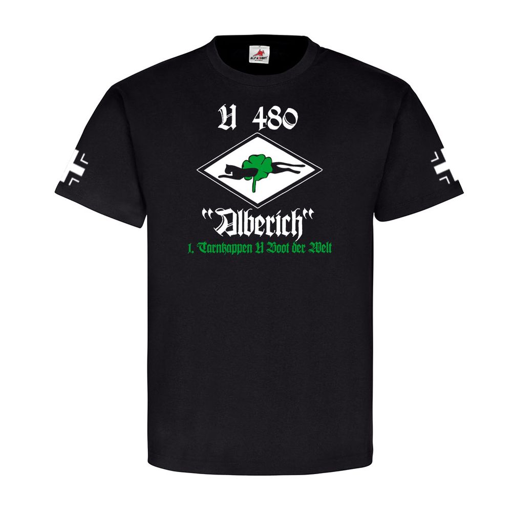 UBoot Wk Wh Marine Typ Vii C Alberich U 480 Tarnkappen UBoot- T Shirt #4062