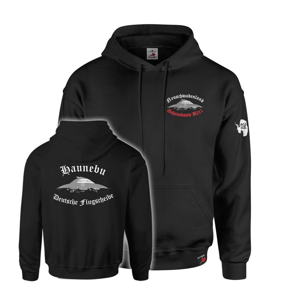 Hoodie Haunebu deutsche Flugscheibe UFO Neuschwabenland  2WK WH #43603