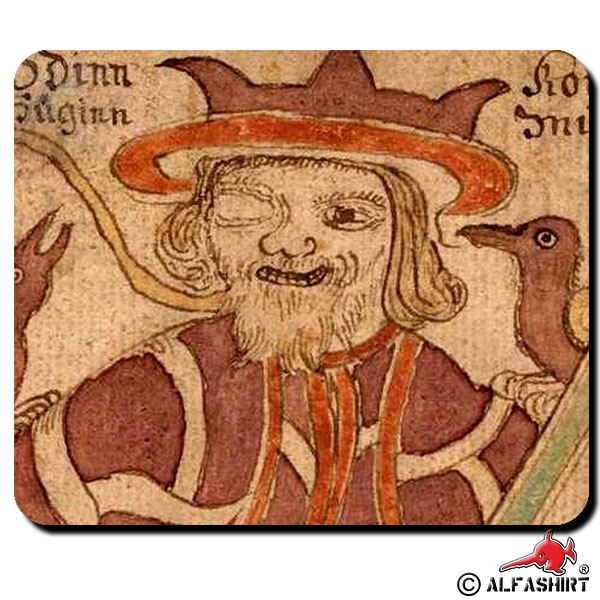 Hugin Munin Odin Raven god Sinn Thought companion Hrafnáss Faithful Mouse Pad # 16123