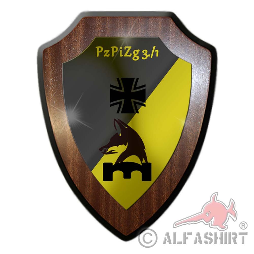 Heraldic shield PzPiZg 3 company PzPiBtl 1 tank pioneer platoon battalion # 36146
