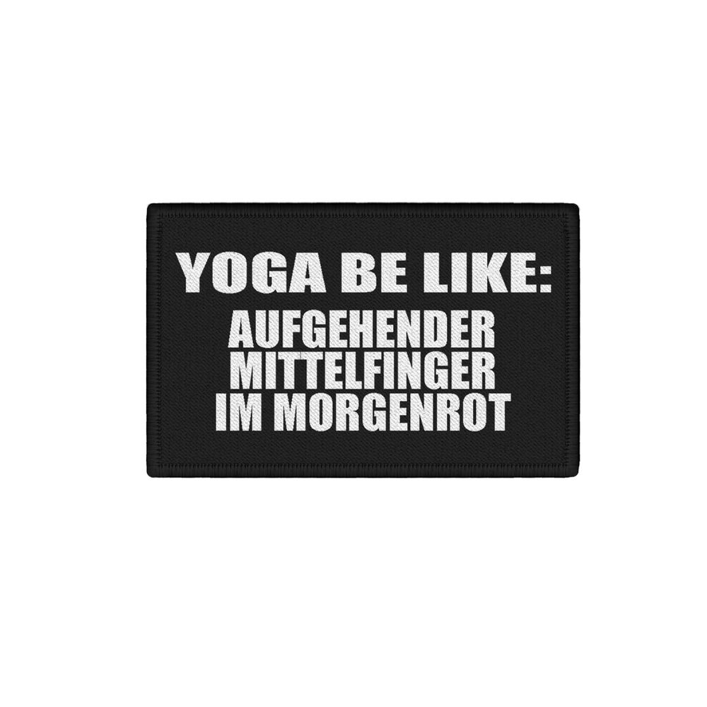 Patch YOGA be like Mittelfinger Sport is Mord Lieblingsübung 7,5x4,5cm #34461