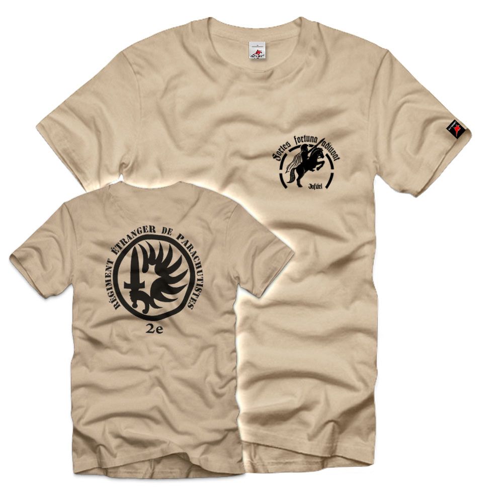 2e REP Fortes fortuna adiuvat Legion Fallschirmjäger Fremdenlegion T-Shirt#31579