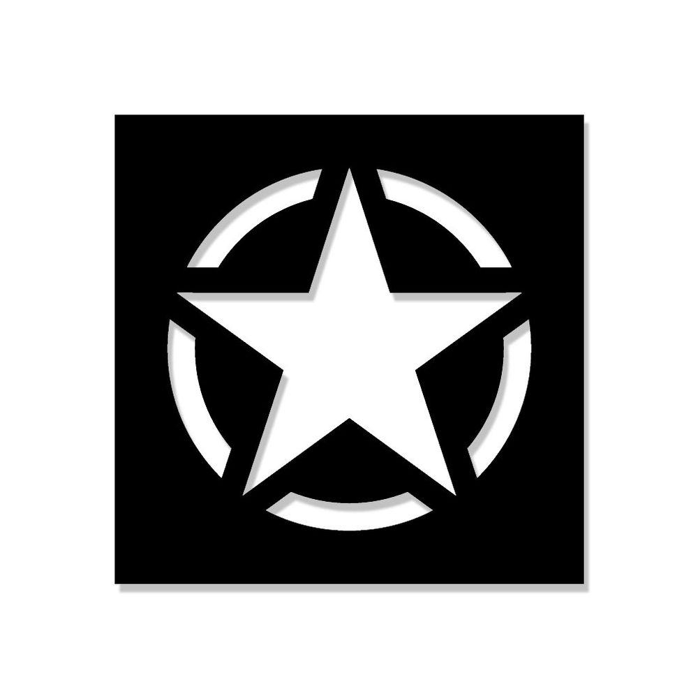Lackierschablonenaufkleber Allied Star Stern Stencil Schablone WW2 5x5cm#A5590