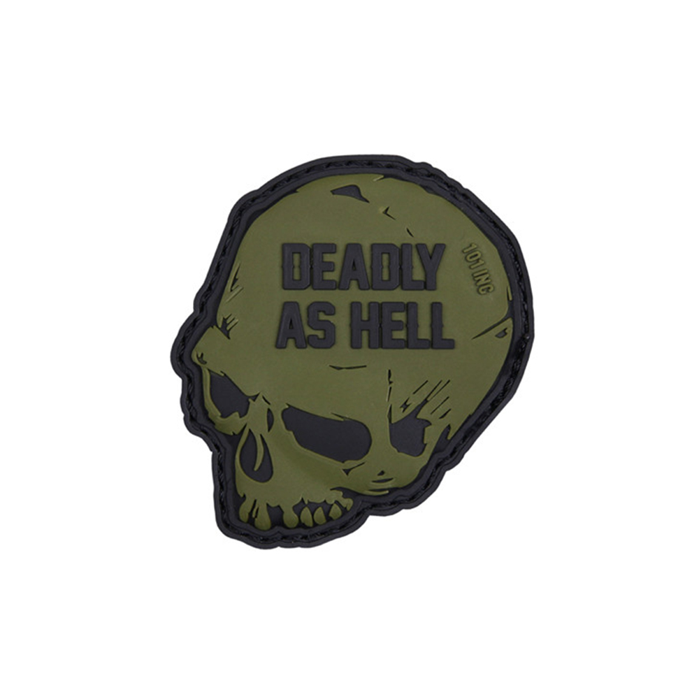 3D Rubber Deadly as Hell Patch Skull Militär Alfashirt 5  x 5 c#26924