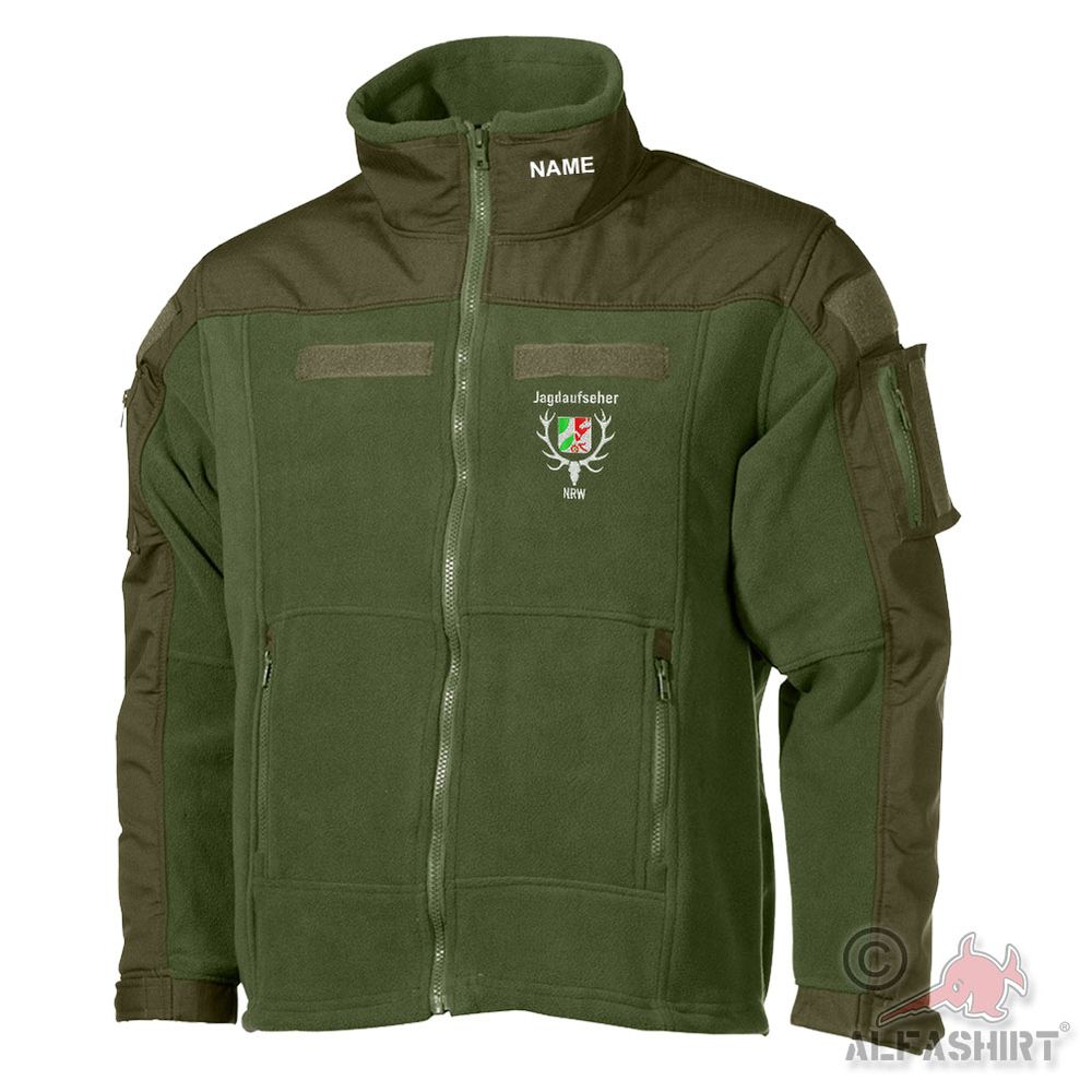 Fleece jacket NRW hunting protection personalized hunter forester district badge #44592