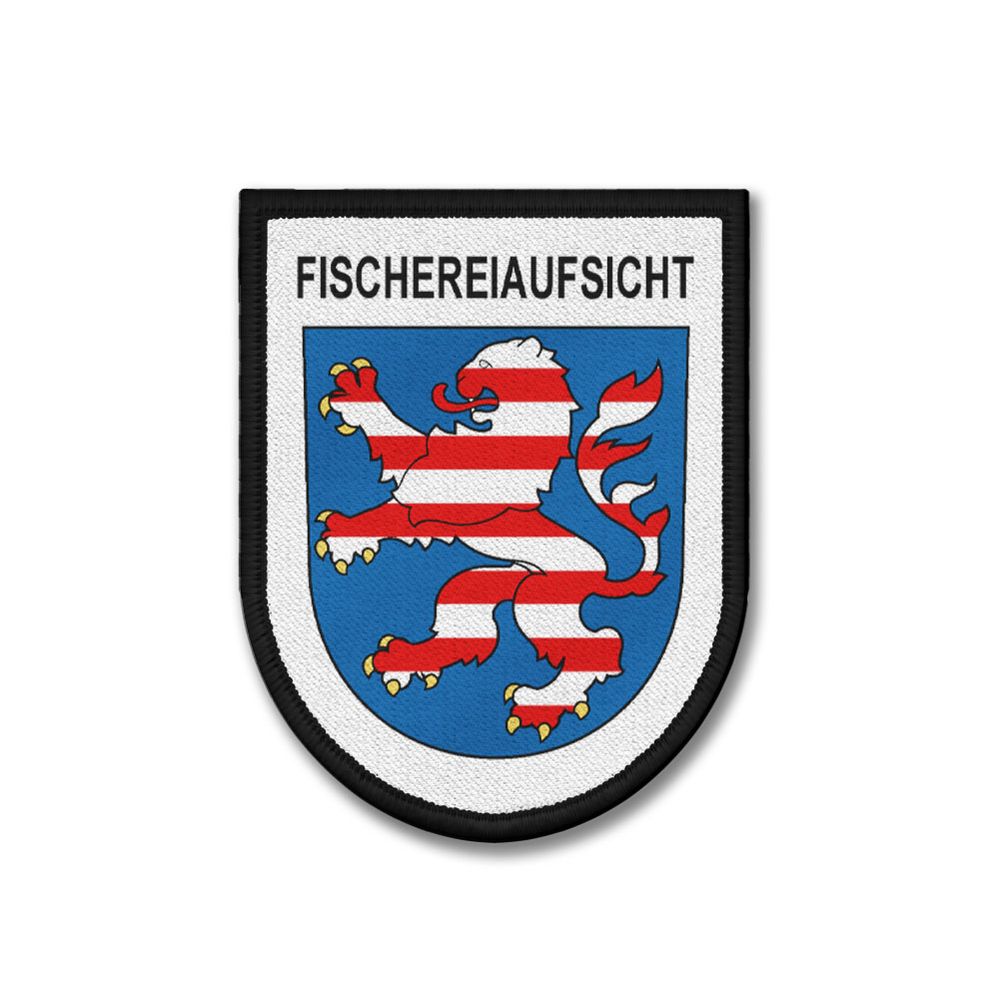 Patch 9x7cm Hessen Wappen Fischereiaufsicht Fischereiaufseher Landschaft #47592