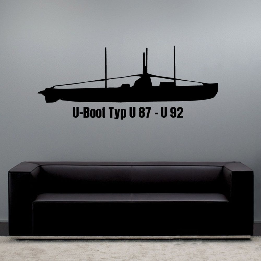 Wall decal submarine type U 87 - U92 U88 U89 U90 U91 3 flotilla Emden Kiel #A6188