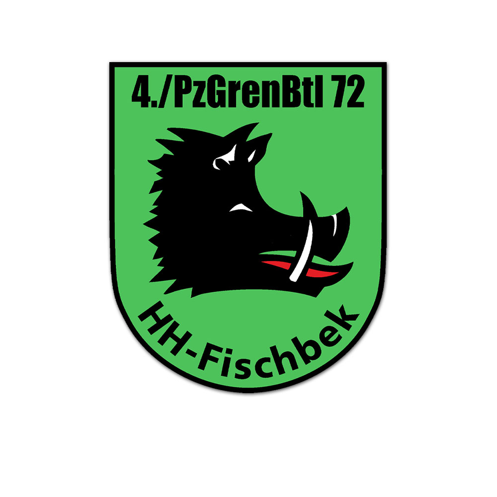 4 PzGrenBtl 72 Panzergrenadierbataillon Hamburg Bundeswehr pegatina 7cm # A5558