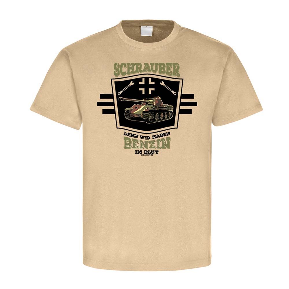 Schrauber Denn wir haben Benzin im Blut Panzer Mechaniker T-Shirt #24113