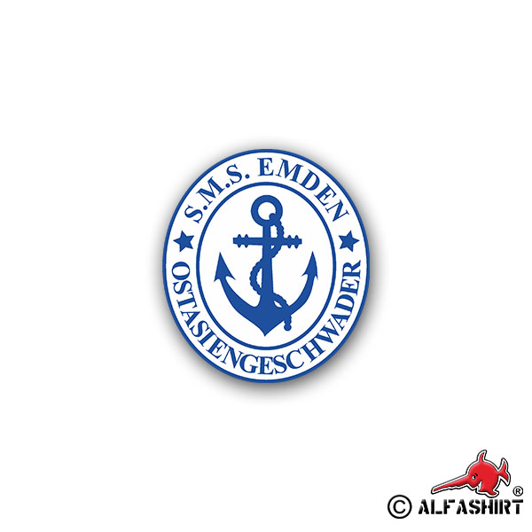 Sticker SMS Emden East Asia Squadron Marine Ship 6x7cm A1827