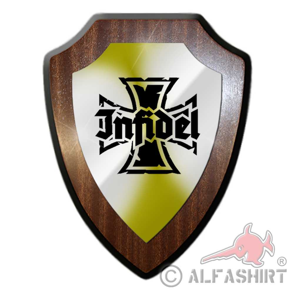 Heraldic shield / wall shield - Infidel Brave courage deployment Soldier BW # 26513