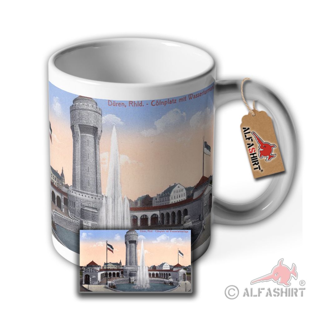 Tasse Cölnplatz Wasserturm Springbrunnen Friedrich Ebert Platz Düren Alt #39827