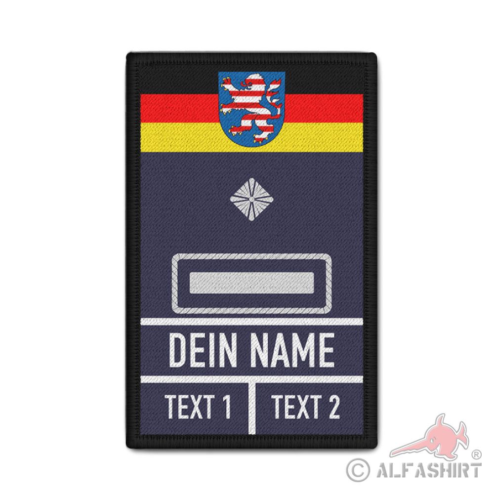 Rank Patch personalisiert Wunschtext Name Feuerwehr Hessen  #43485