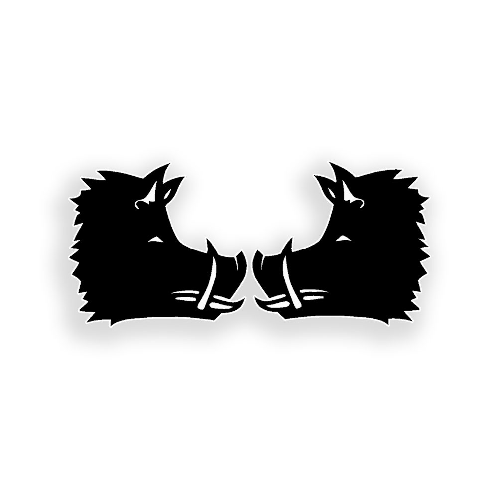 Wild boar set of 2 wedges wild boar head hunter forester sticker 3x2.7 #A7077