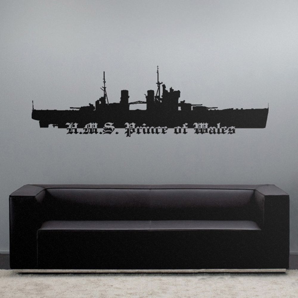 H.M.S Prince of Wales Great Britain England Battleship 45x159cm # 3947