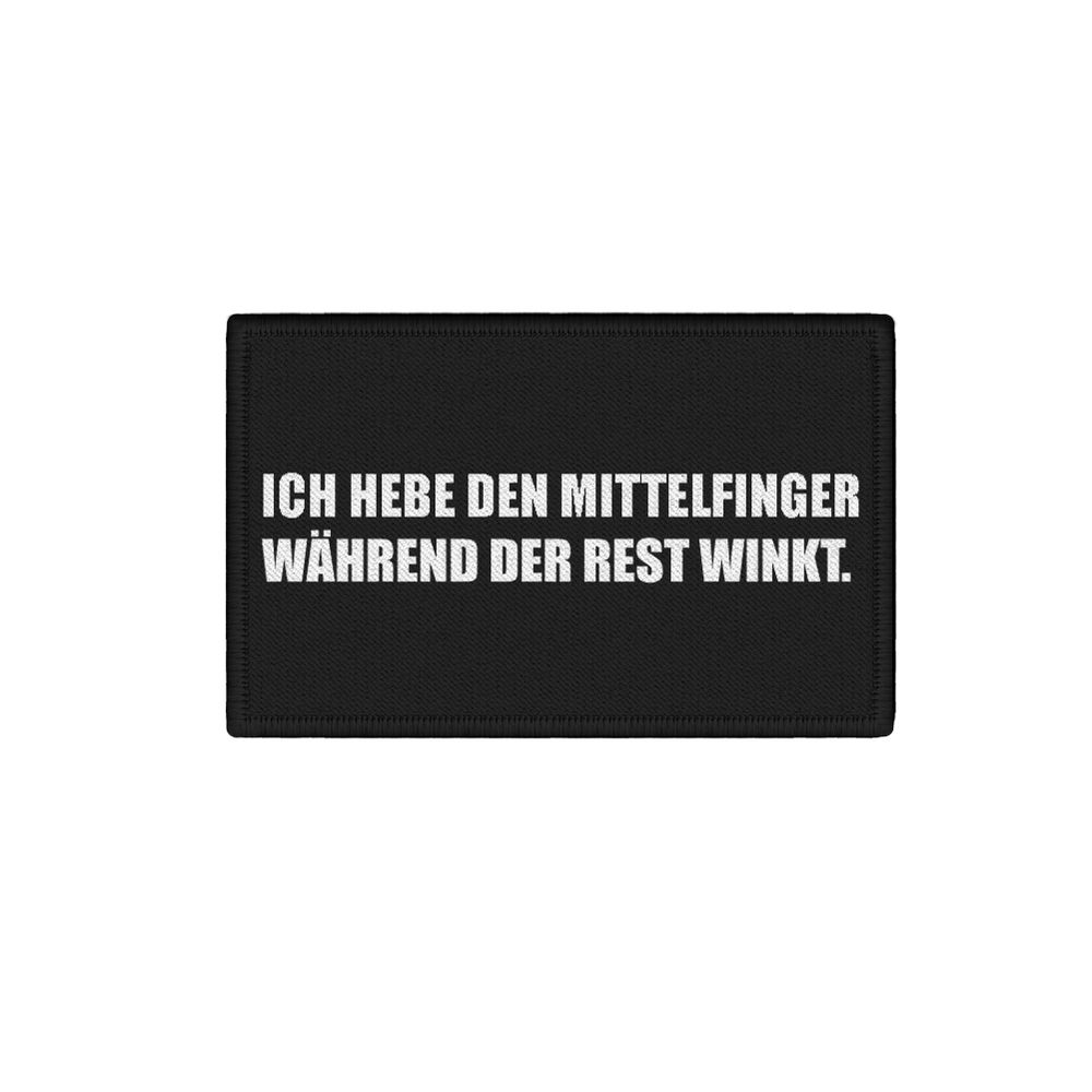 Patch raise the middle finger while the rest waves Statement Fun 7.5x4.5cm # 34244