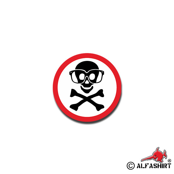 Sticker Attention Goggles Skull skull 7x7cm A1563