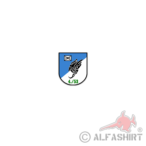 Sticker 4 PzGrenBtl 53 Panzergrenadierbataillon BW Coat of Arms 6x7cm A3383