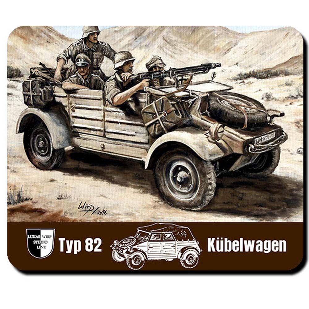 Mauspad Lukas Wirp Kübelwagen TYP 82 Afrikakorps Bild Gemälde Kunst Druck #24109