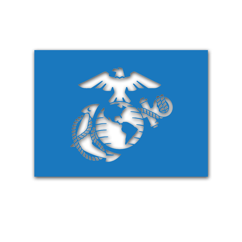 Lackierschablone Aufkleber 13x12cm USMC United States Marine Corps #A6545