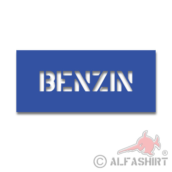 Lackierschablonen-Aufkleber BENZIN Sprit Stencil Kanister 10x2cm #A4465