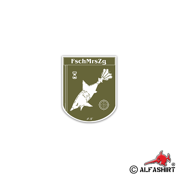 Aufkleber/Sticker FschMrsZg Fallschirmjägermörserzug Hai Seedorf 6x7cm #A2250