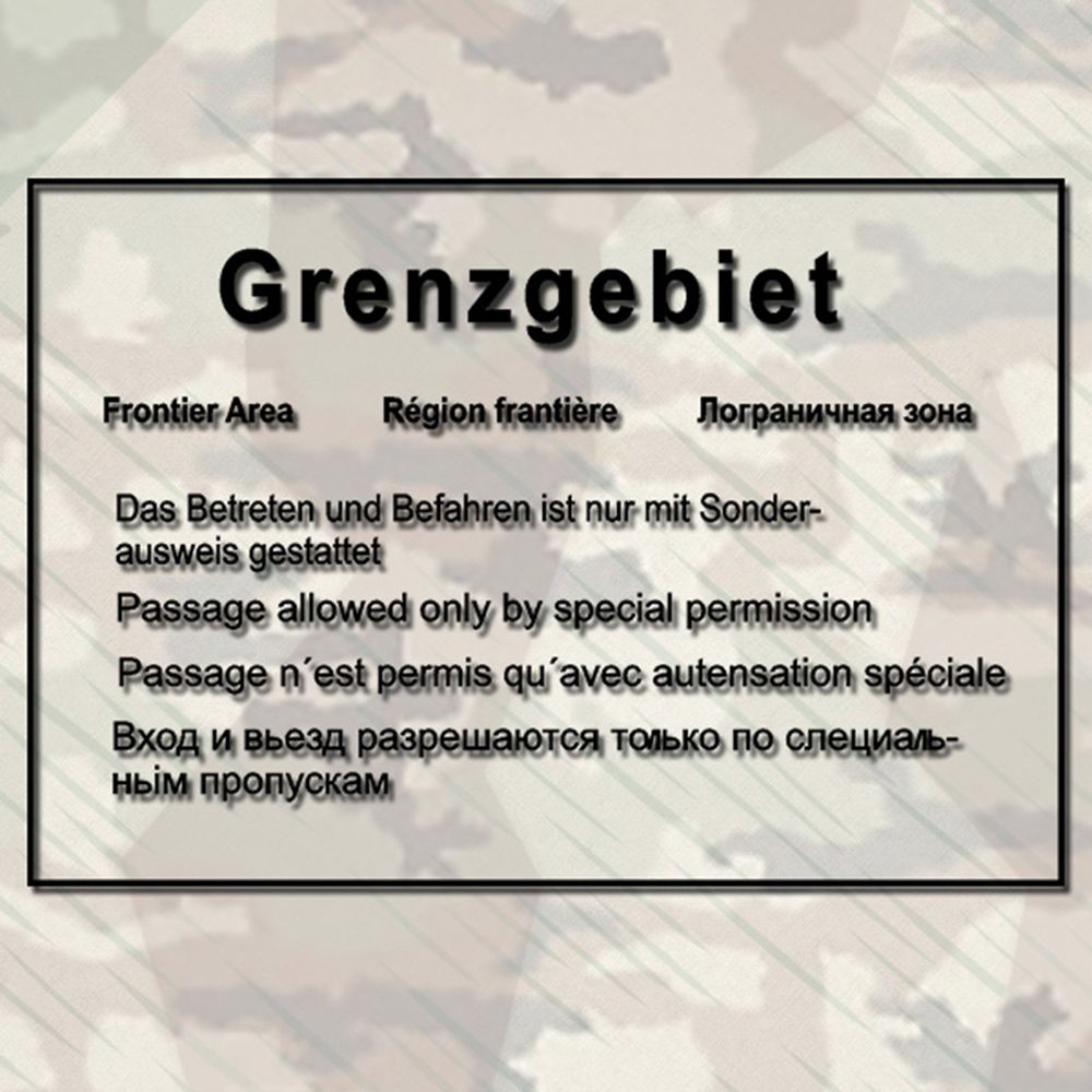 Grenzgebiete GDR wall warning sign wall tattoo 45x30cm A295