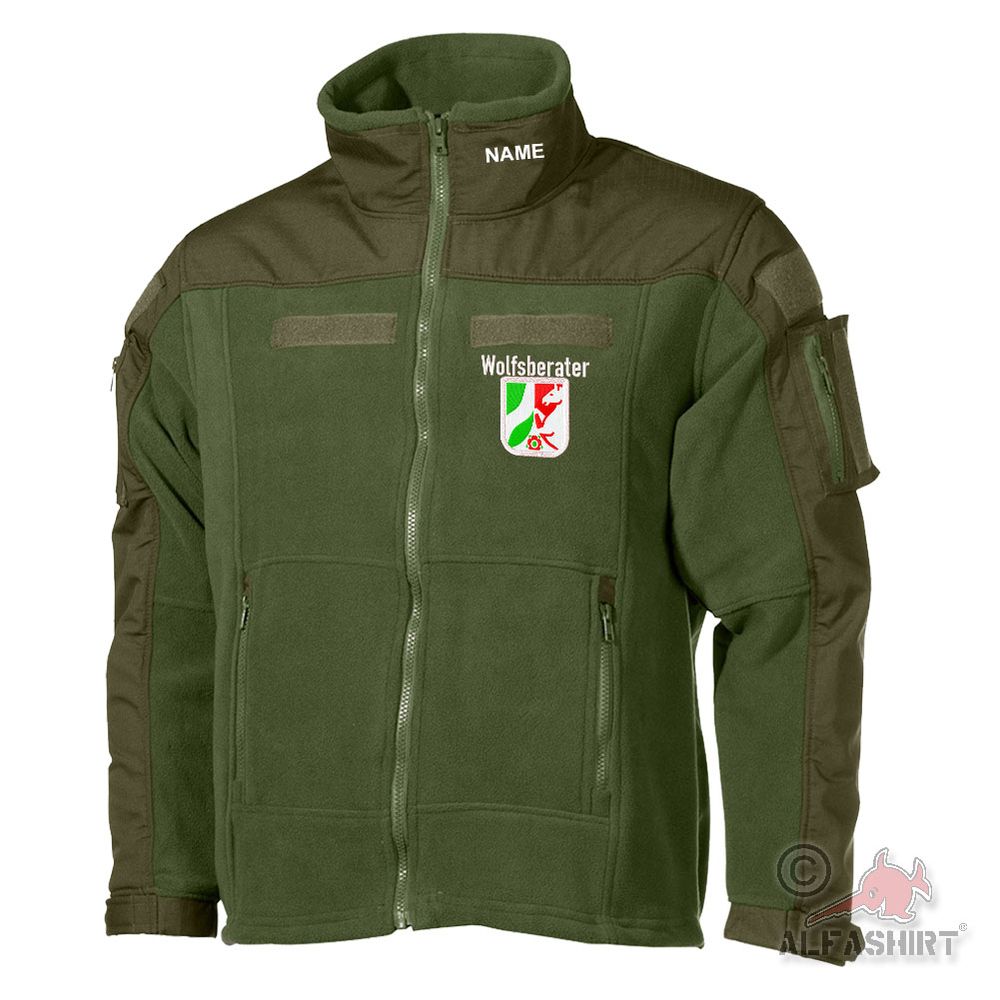 Fleece Jacket NRW Wolf Advisor Personalized Hunter Forester Badge #45641