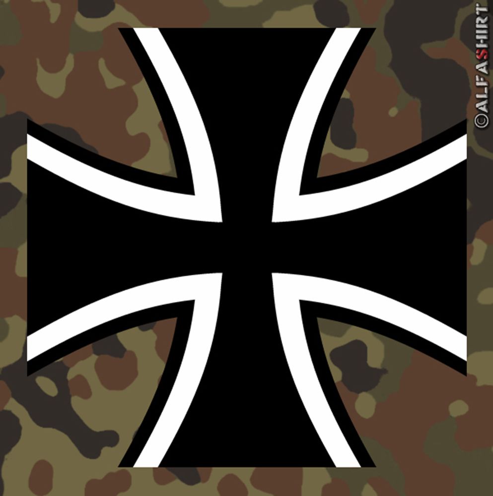 Aufkleber/Sticker - BW Kreuz Balkenkreuz zweifarbig Militär Typ 3 10x10cm #A140