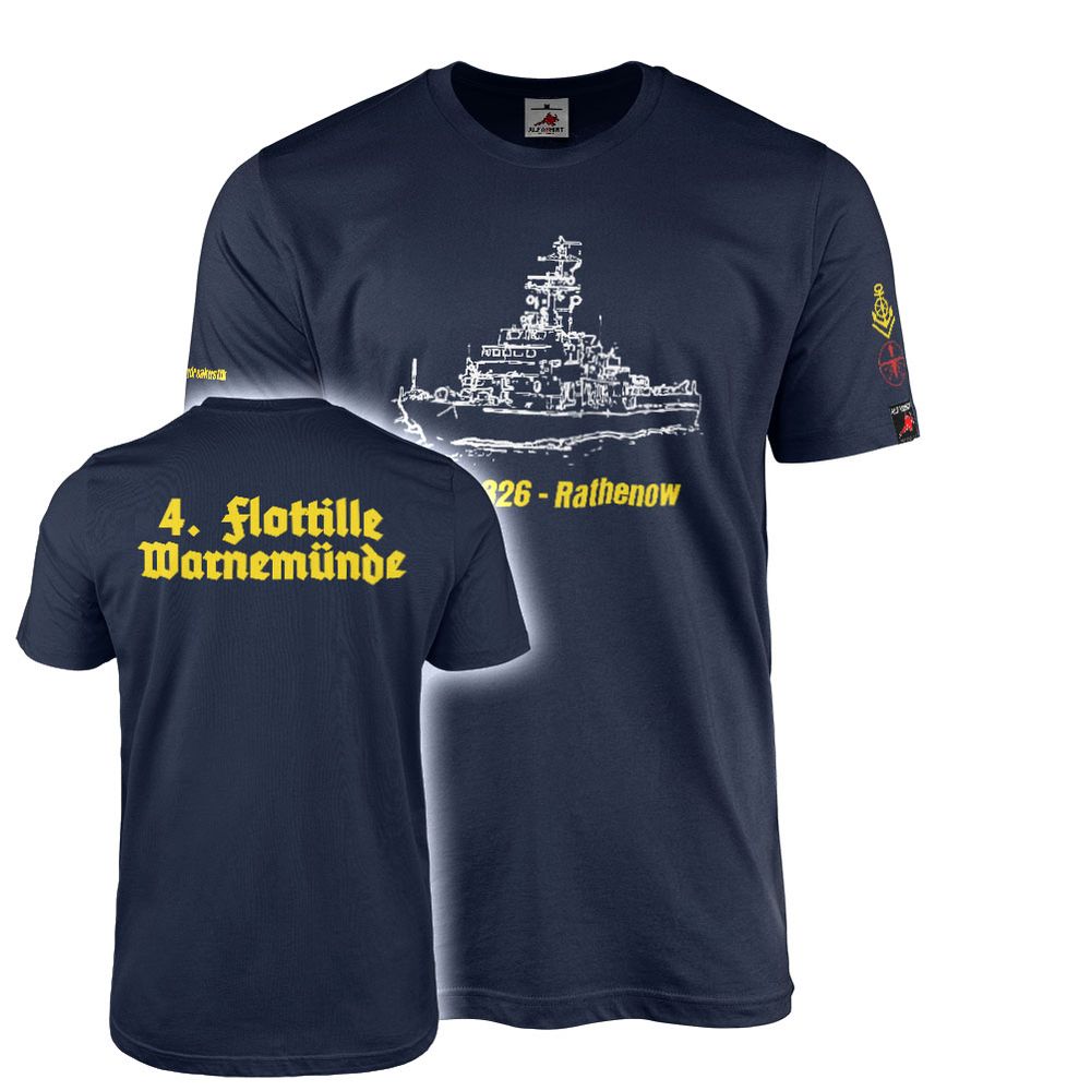 T-Shirt navy 4 Flottille Warnemünde MSR 326 Rathenow Hydroakustik Laufbahn#43570