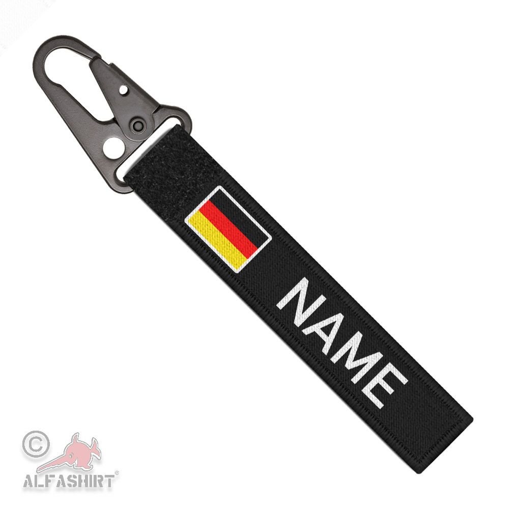 Tactical Schlüsselanhänger schwarz DEIN NAME BW für Rucksack Seesack #45829