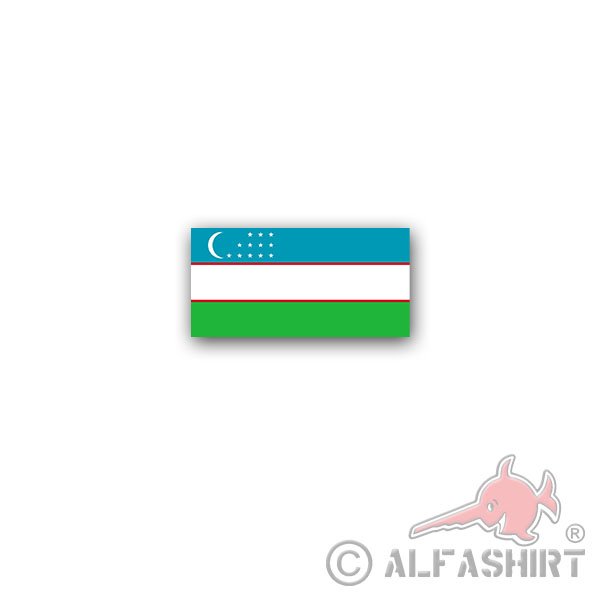 Aufkleber/Sticker Usbekistan Flagge O'zbekiston Resoublikasi Fahne 7x3,5cm A3037