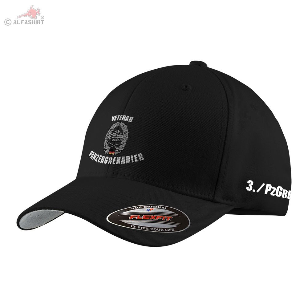 Flexfit Kappe Panzergrenadier Veteran Abzeichen Barett 2 PzGrenBtl 133 #44531