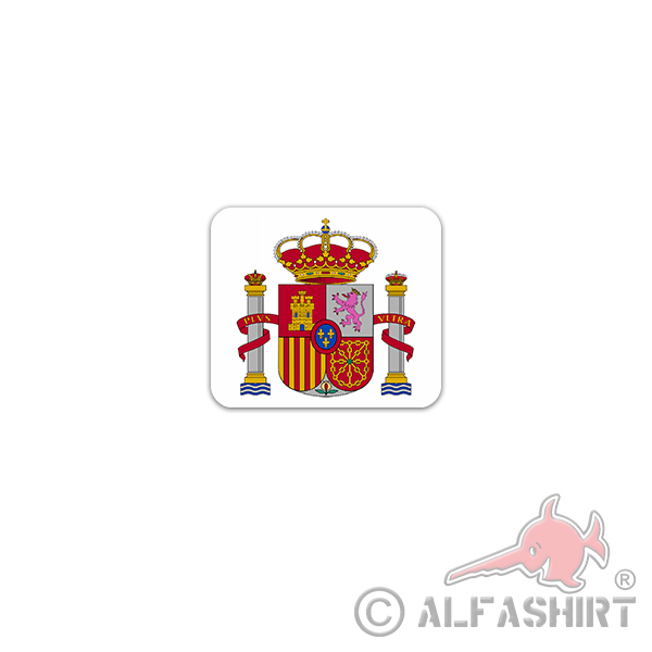Sticker Kingdom of Spain Reino de Espana Madrid Escudo 8x7cm A3136