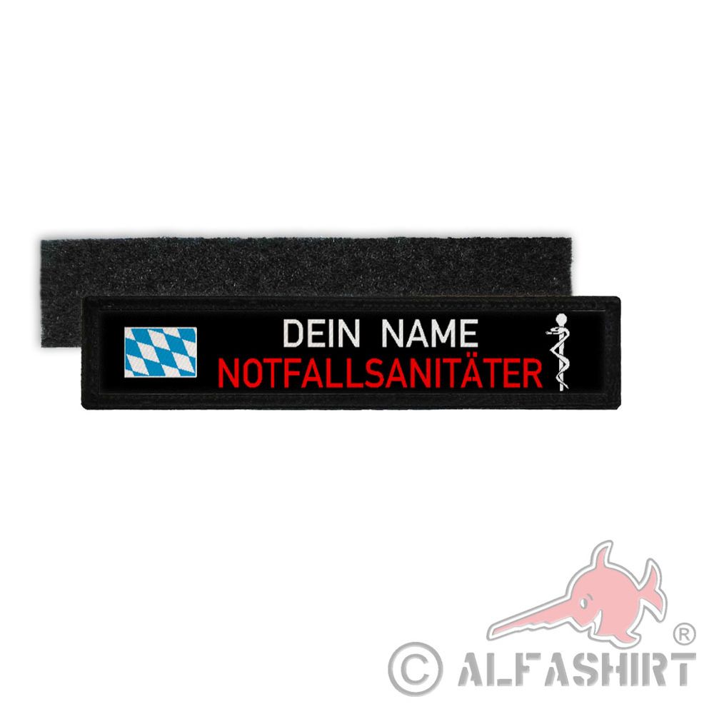 NOTFALLSANITÄTER Bayern Namen-Schild Patch Bavaria Feuerwehr Rettungdienst#35897