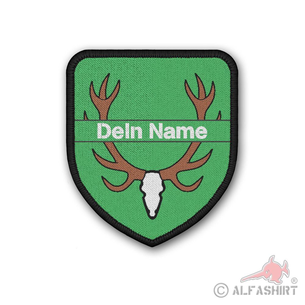 Patch Jagdschutz Personalisiert Hirsch Geweih Dein Name Jagd Förster #37623