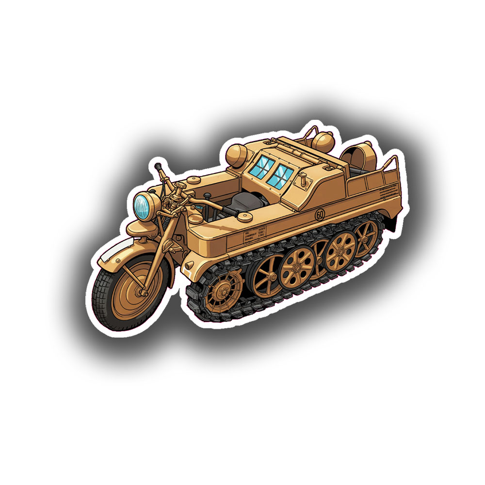 Aufkleber Sticker 7x5cm Kettenkrad WH Kettenkraftrad SdKfz 2 Aufkleber #A7346