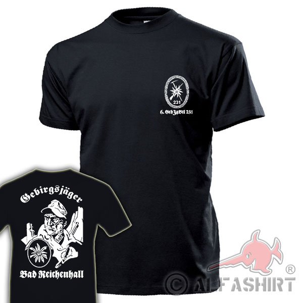 6 GebJgBtl 231 Gebirgsjäger Battalion BW Bad Reichenhall Kompanie T-Shirt # 17666
