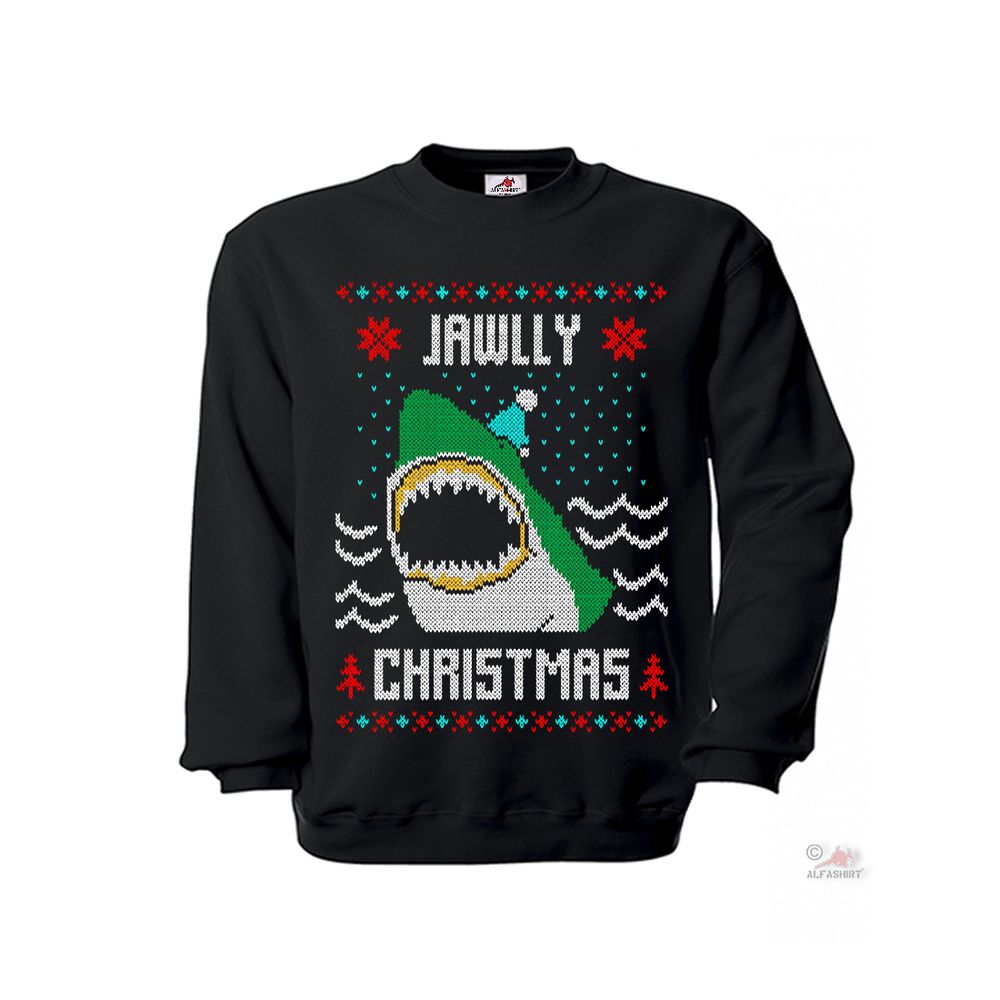 Jwally Christmas Hai Fish Merry Xmas Christmas Winter Sweater # 35833