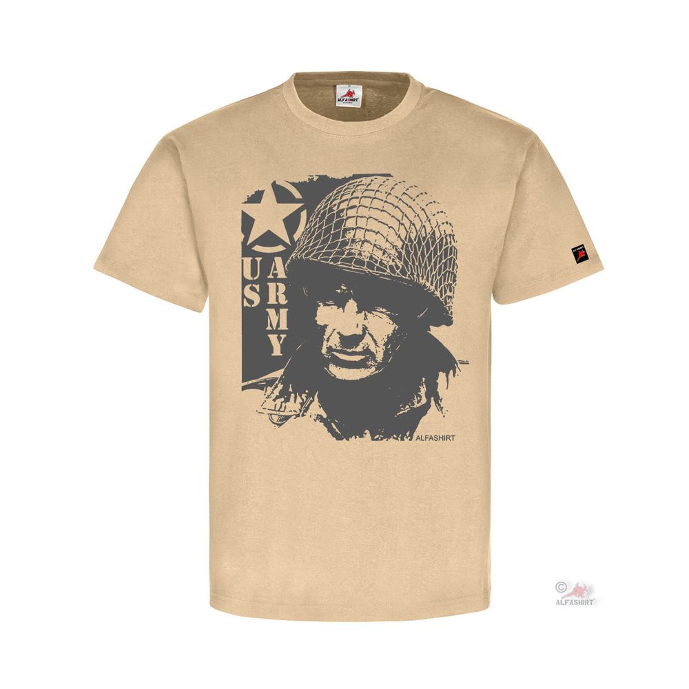 GI US ARMY Soldat Amerika Bild Foto Grafik Stern Uniform Normandy T-Shirt#32260