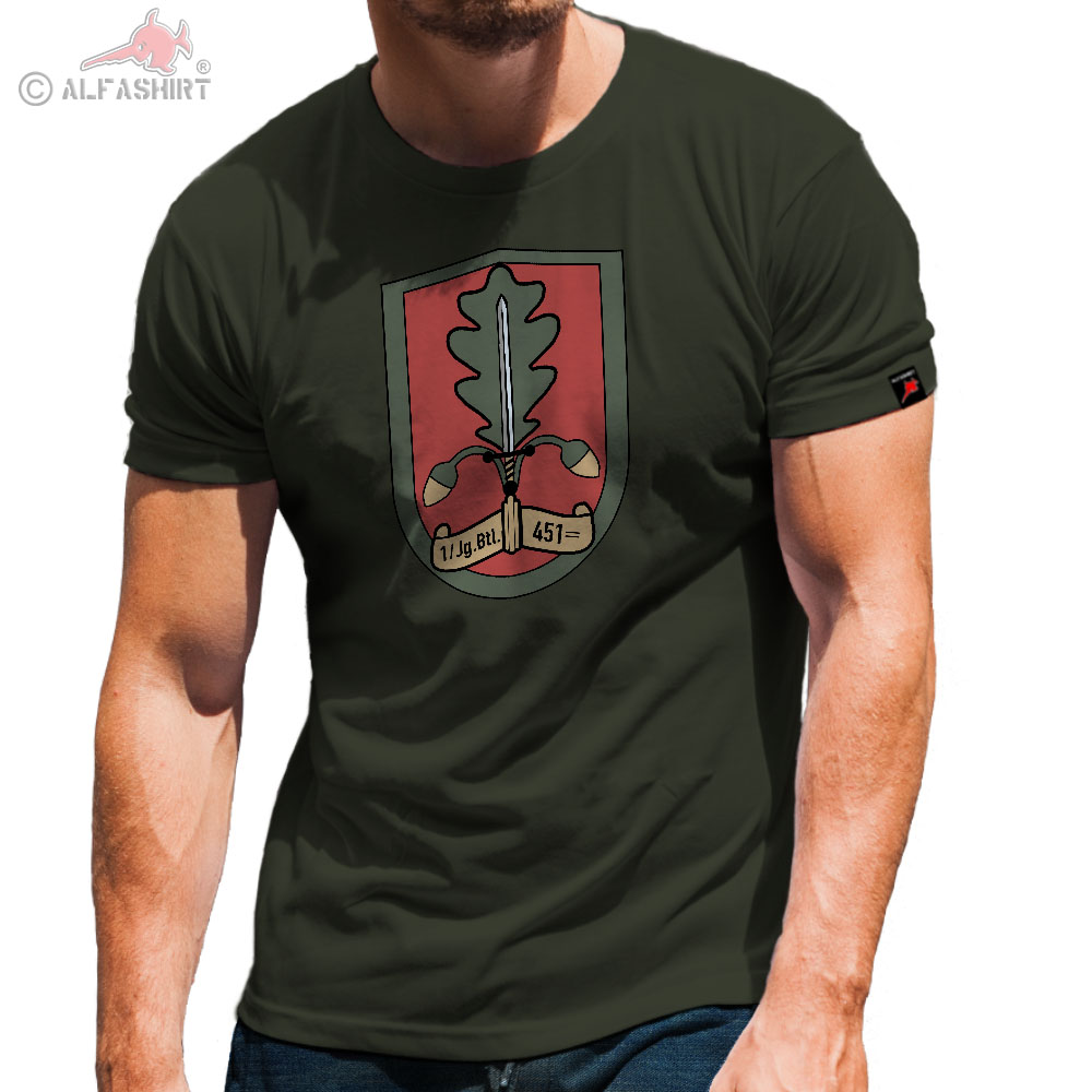 1 JgBtl 451 Unna Jäger Bataillion Jägertruppe Bundeswehr T-shirt #32155