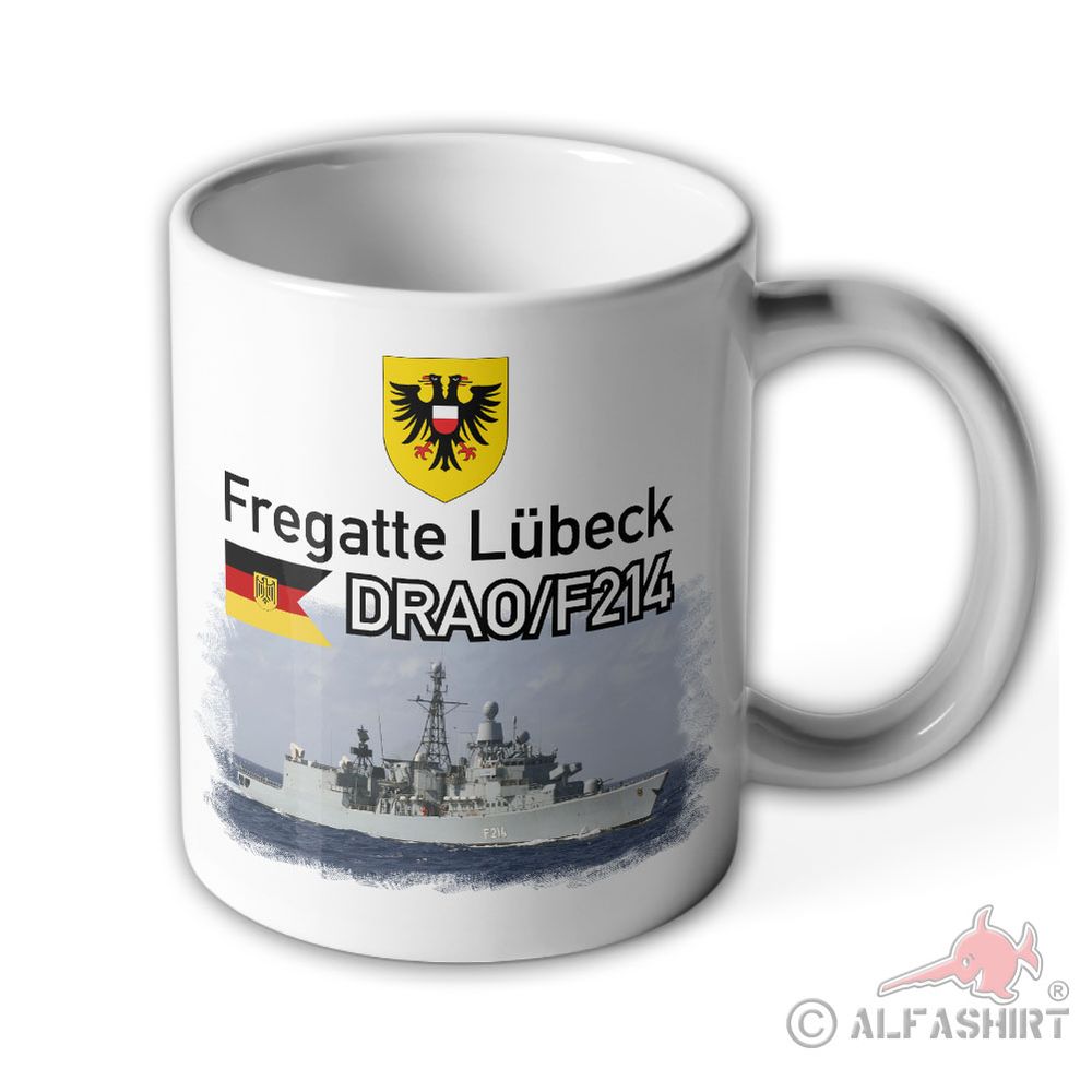 Tasse Fregatte Lübeck Rufzeichen DRAO F214 Schiff Bundeswehr Marine #14088
