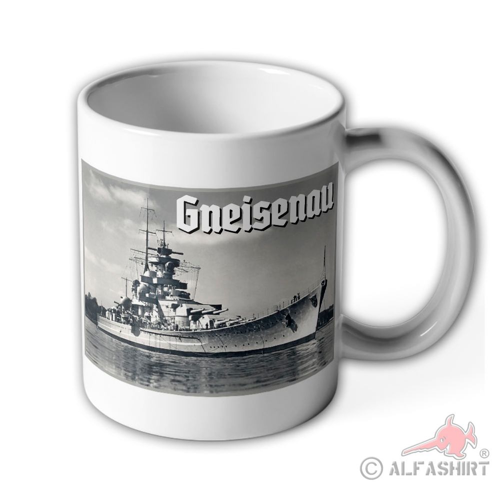 Tasse Schlachtschiff Gneisenau Schiff Geschütz Blockschiff WW2 Becher #41134
